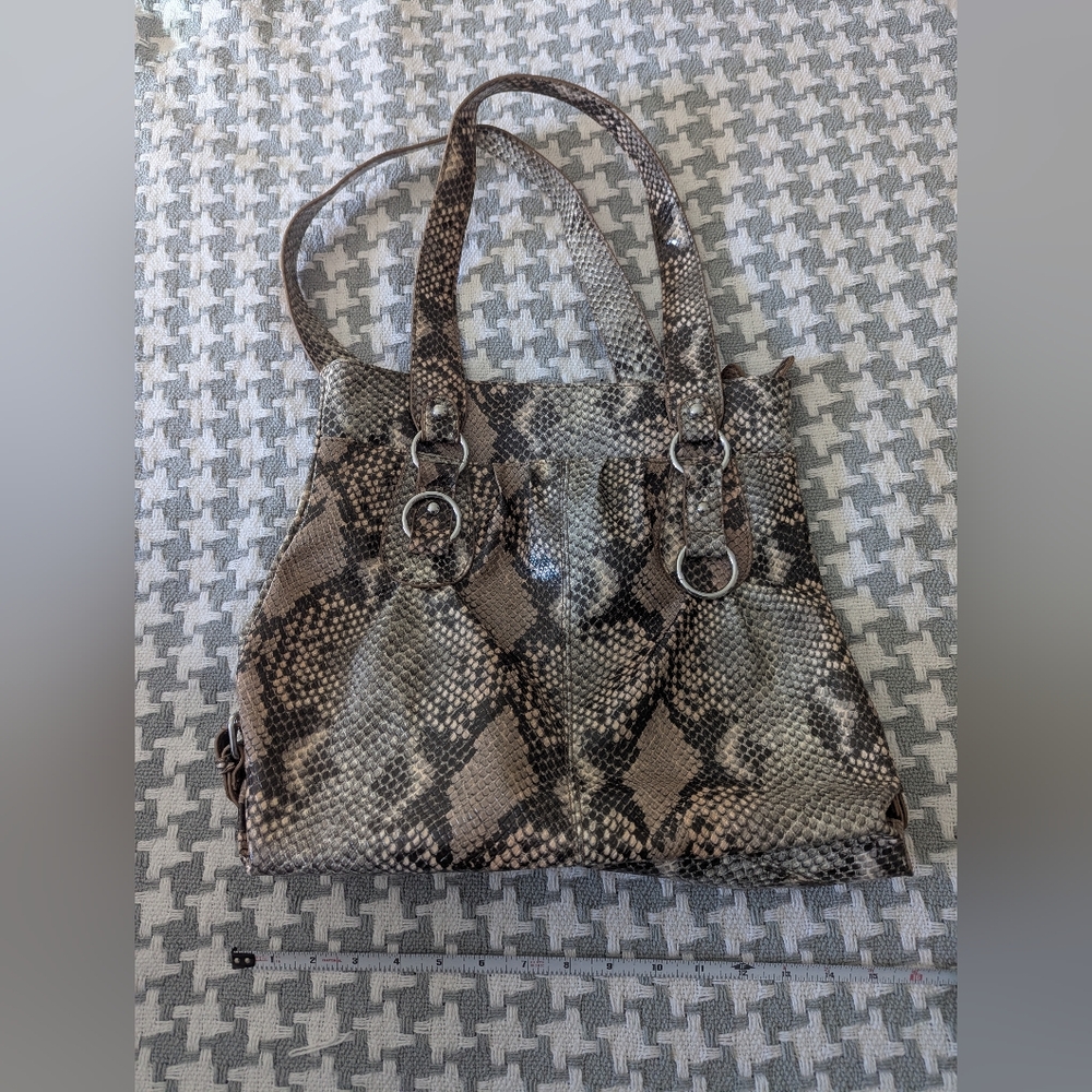 Snake Print Shoulder Bag